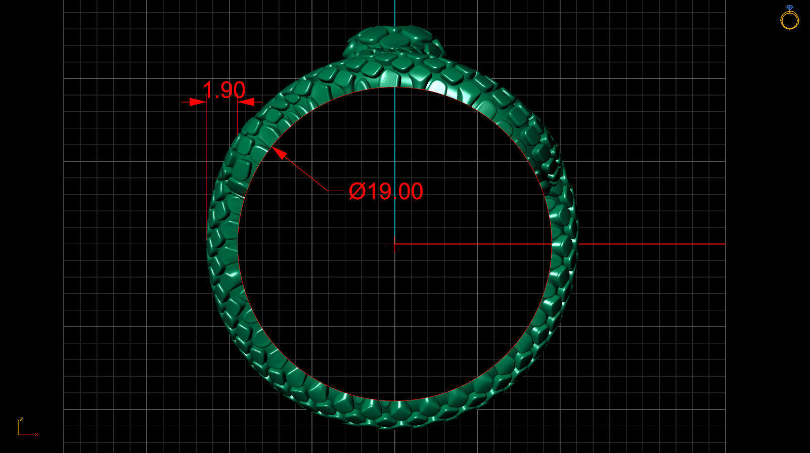 snake ring 3D print model_12