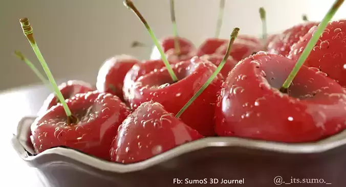Cherry in Bowl 3D model 3D model
