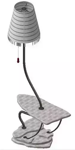 Stone forged metal lamp