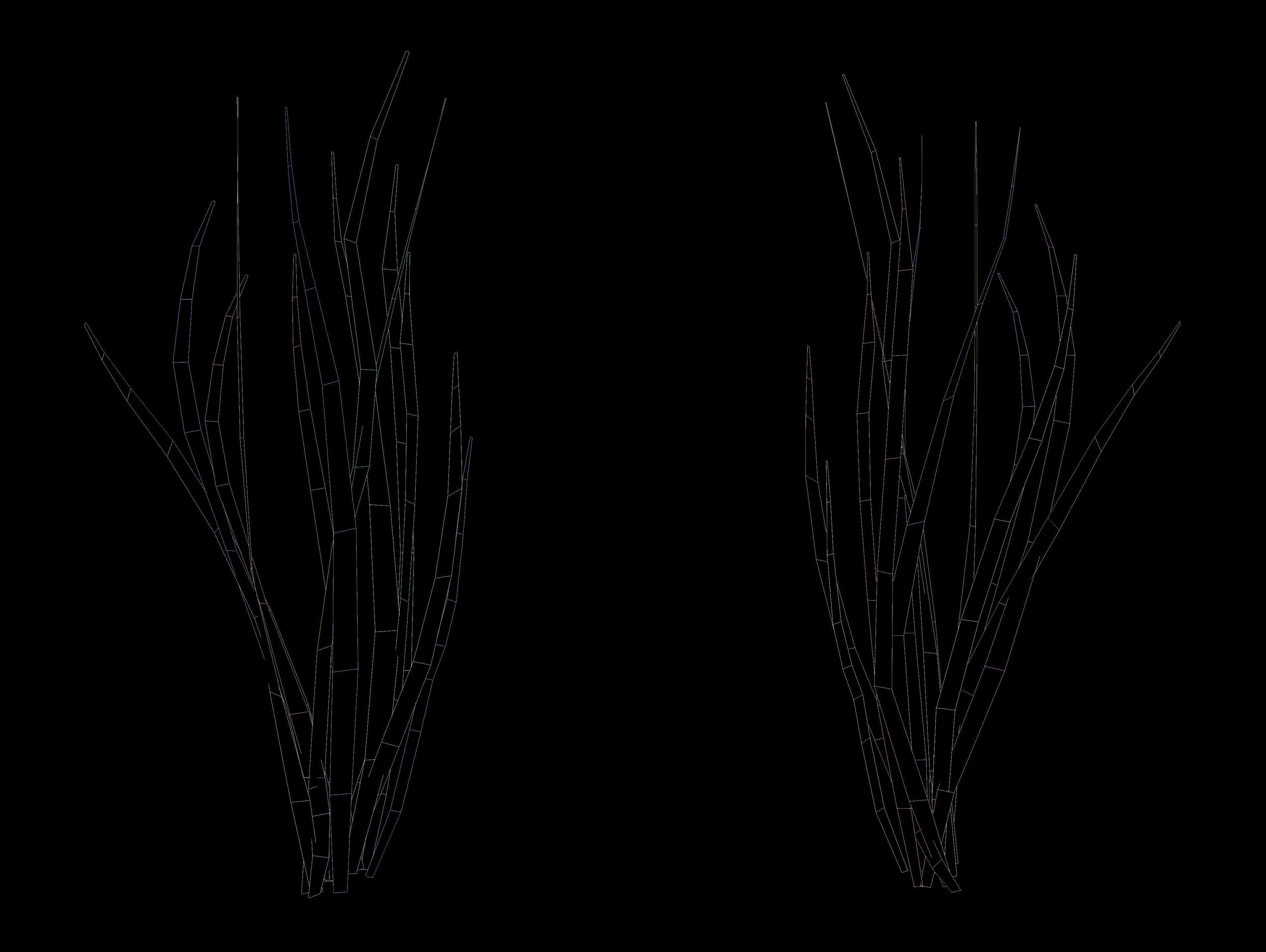 Cartoon Grass Animated Dry and Fresh Low-poly 3D model_8