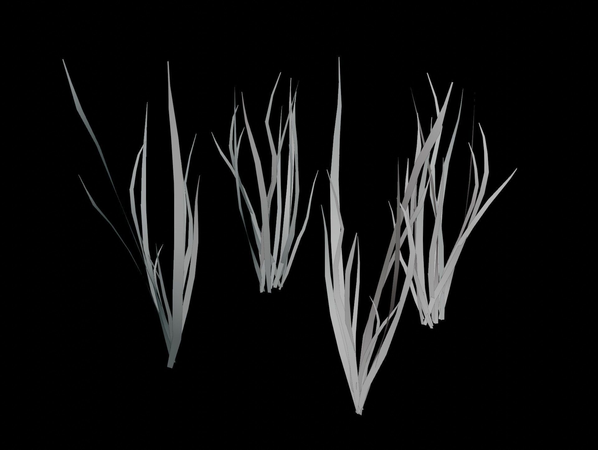 Cartoon Grass Animated Dry and Fresh Low-poly 3D model_5