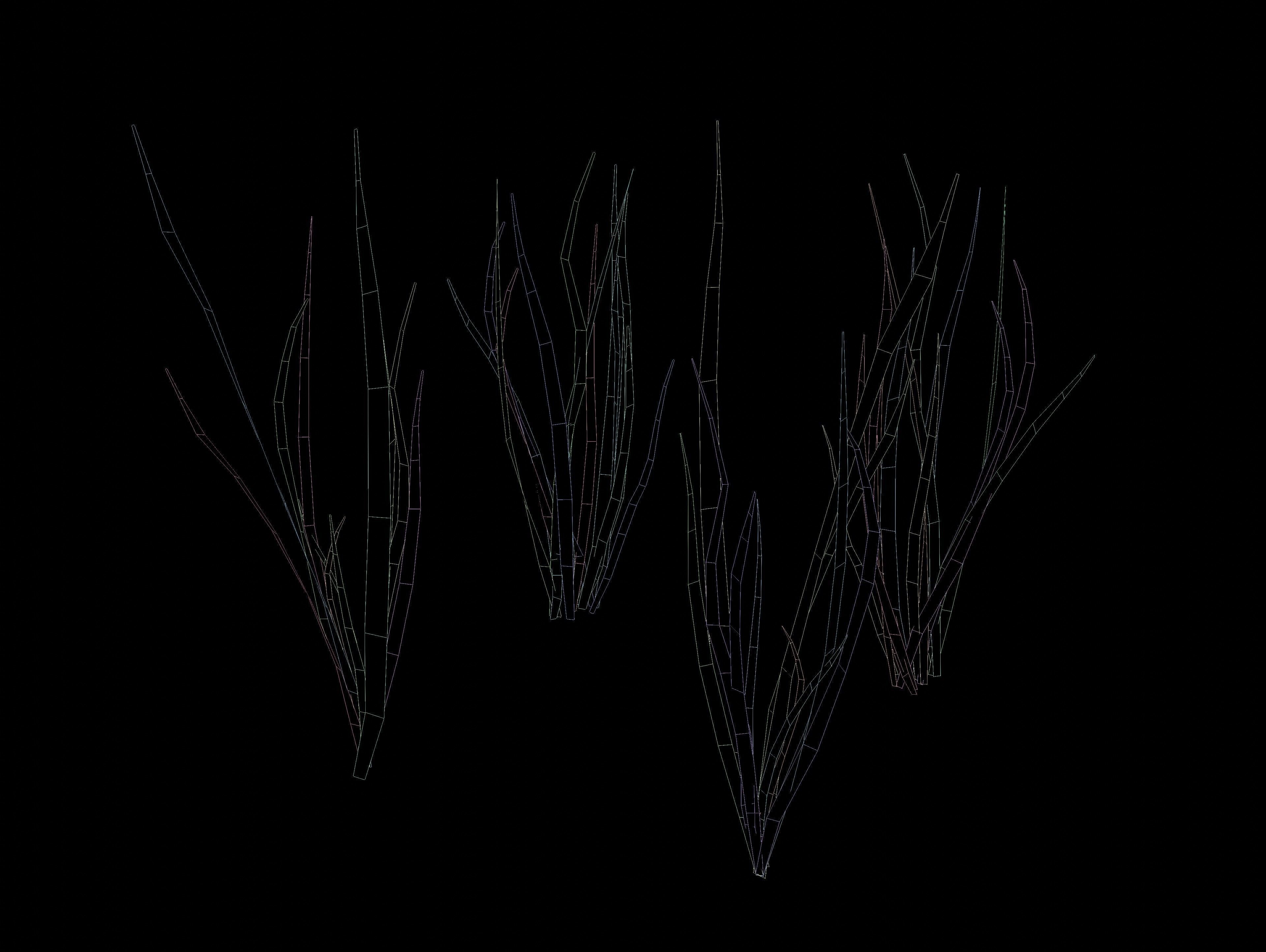 Cartoon Grass Animated Dry and Fresh Low-poly 3D model_6