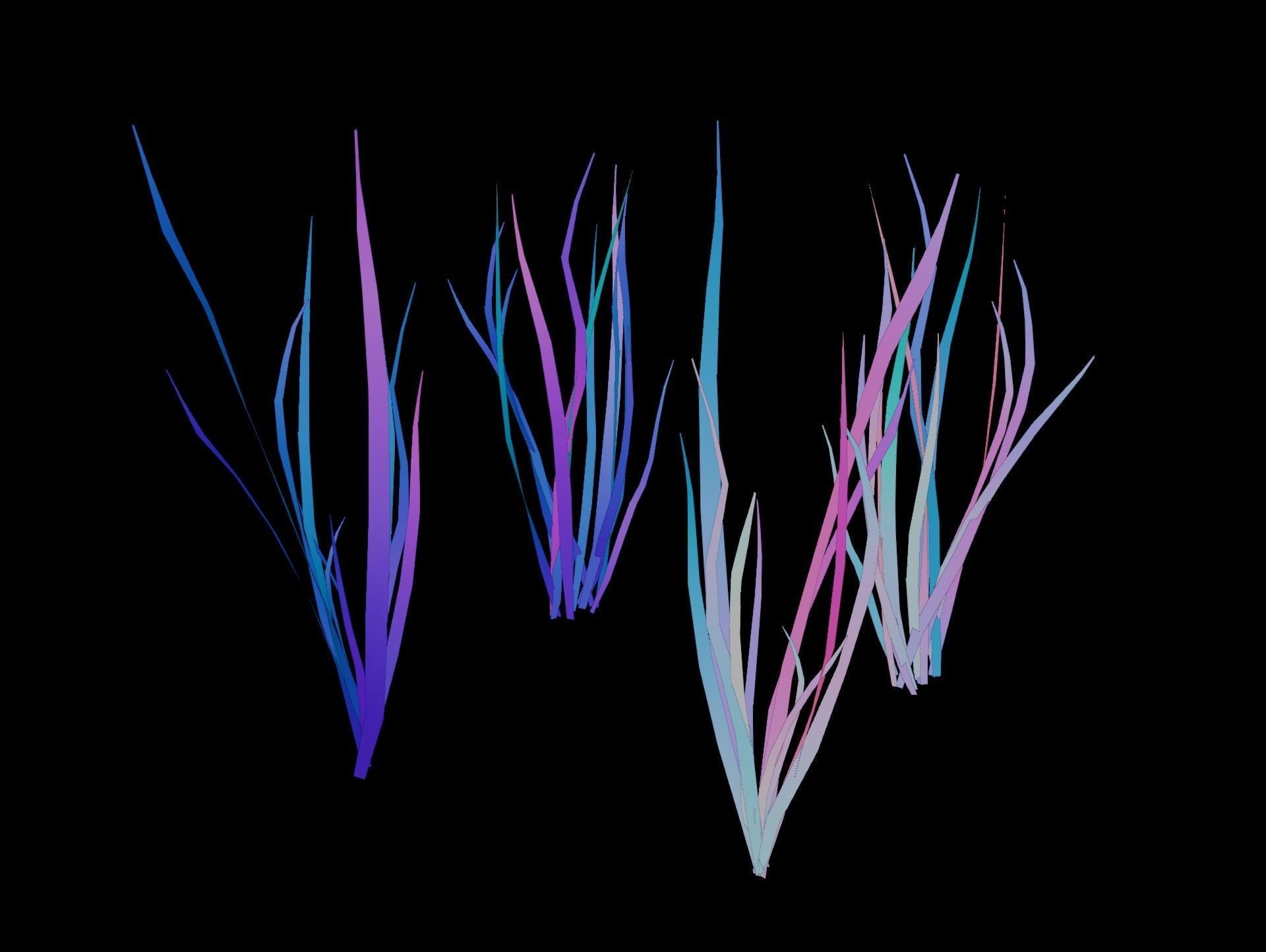 Cartoon Grass Animated Dry and Fresh Low-poly 3D model_4