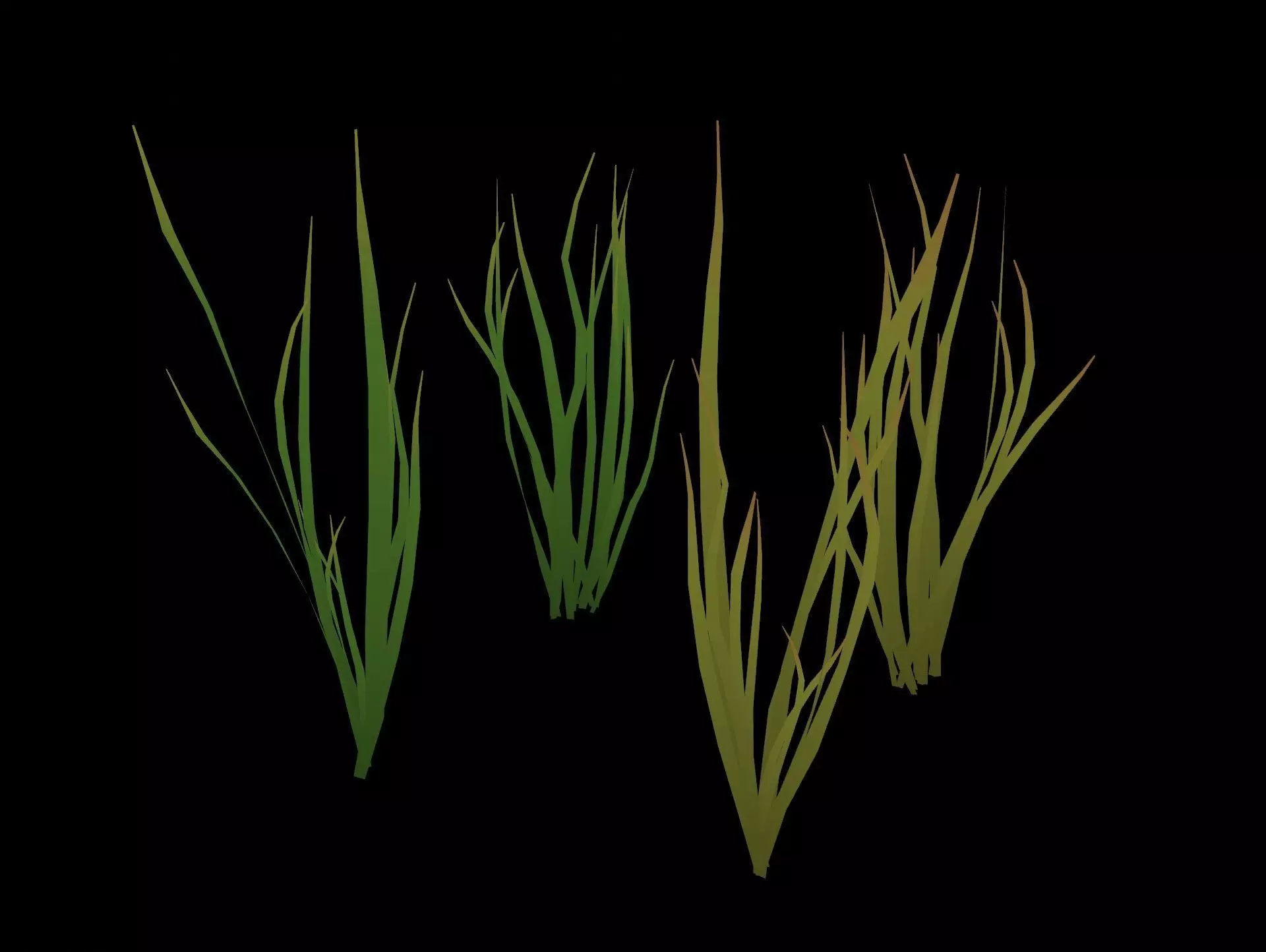 Cartoon Grass Animated Dry and Fresh Low-poly 3D model_0