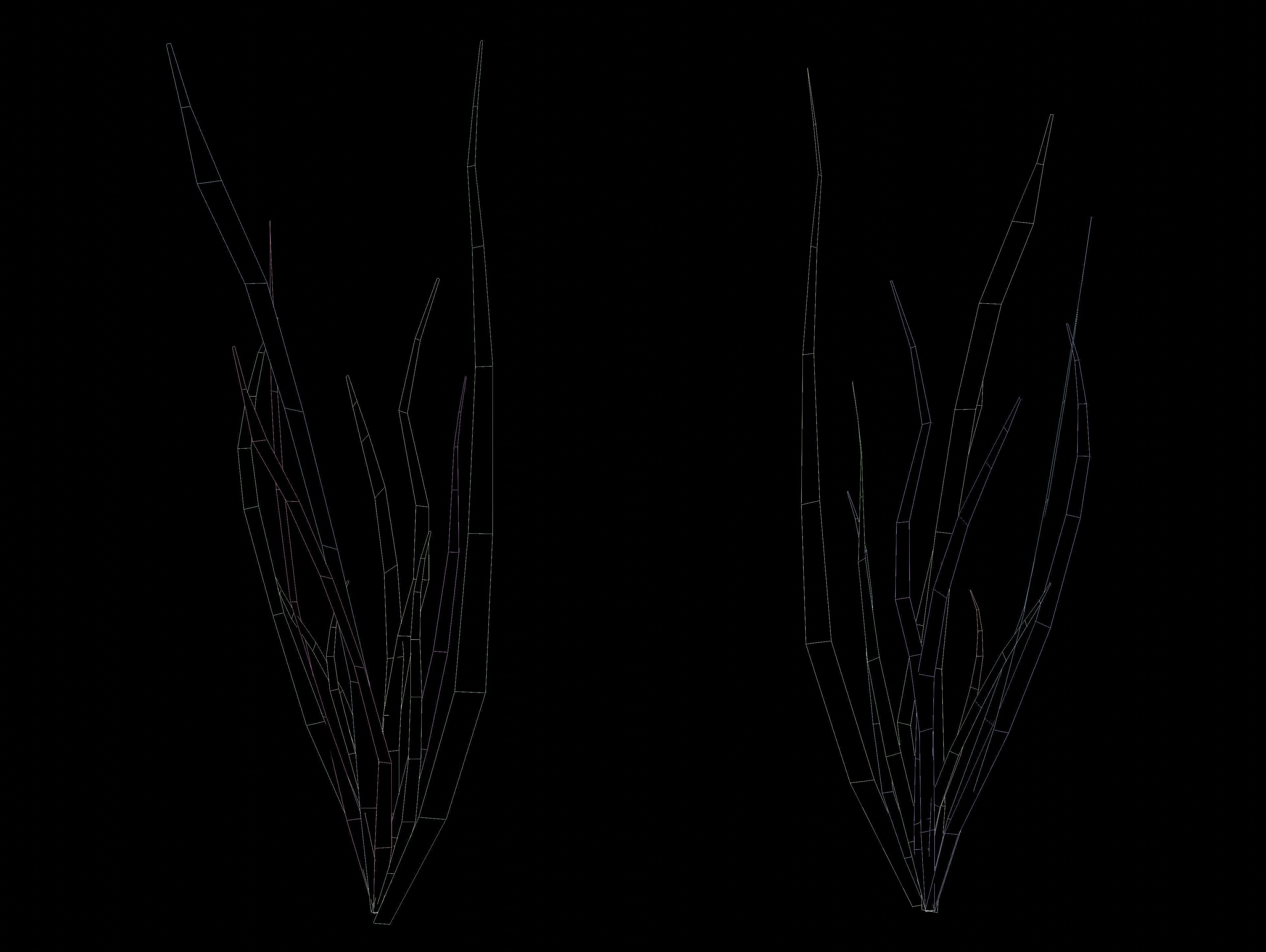 Cartoon Grass Animated Dry and Fresh Low-poly 3D model_9