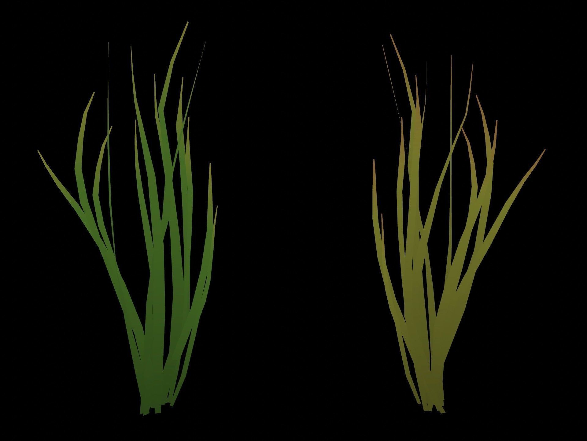 Cartoon Grass Animated Dry and Fresh Low-poly 3D model_3