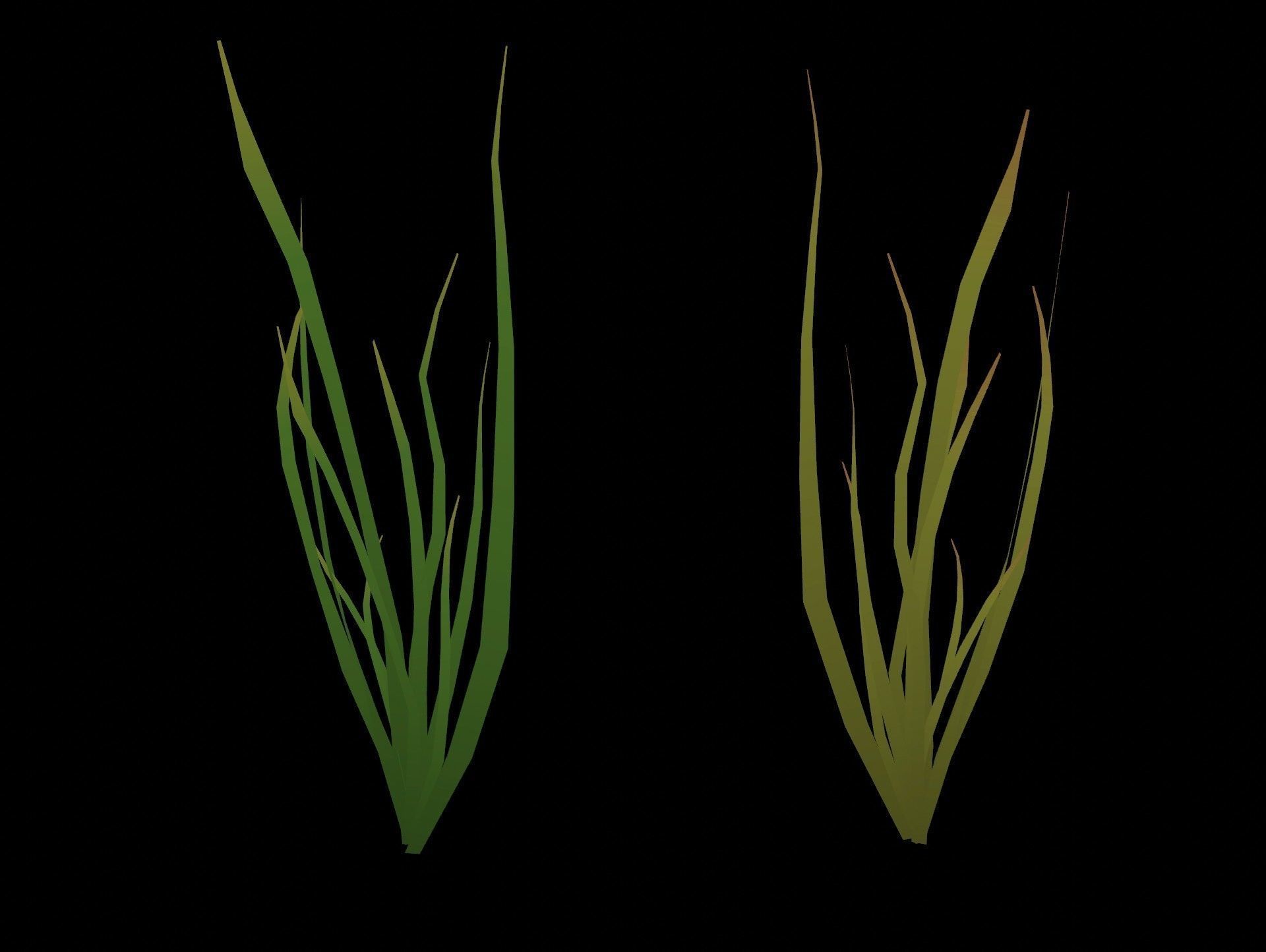 Cartoon Grass Animated Dry and Fresh Low-poly 3D model_2