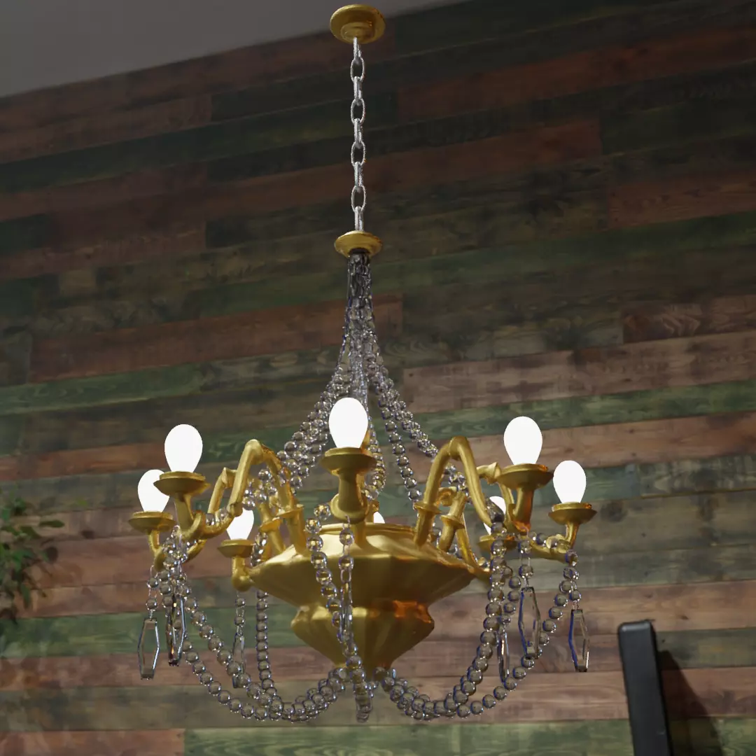 Chandelier gold Free 3D model