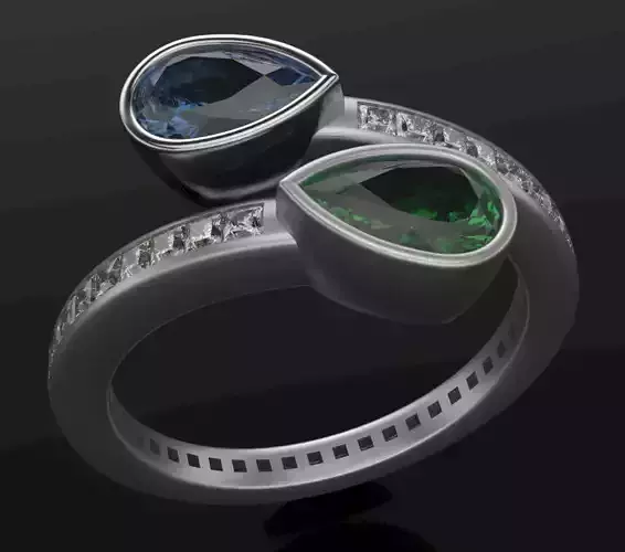 Bypass ring with stone