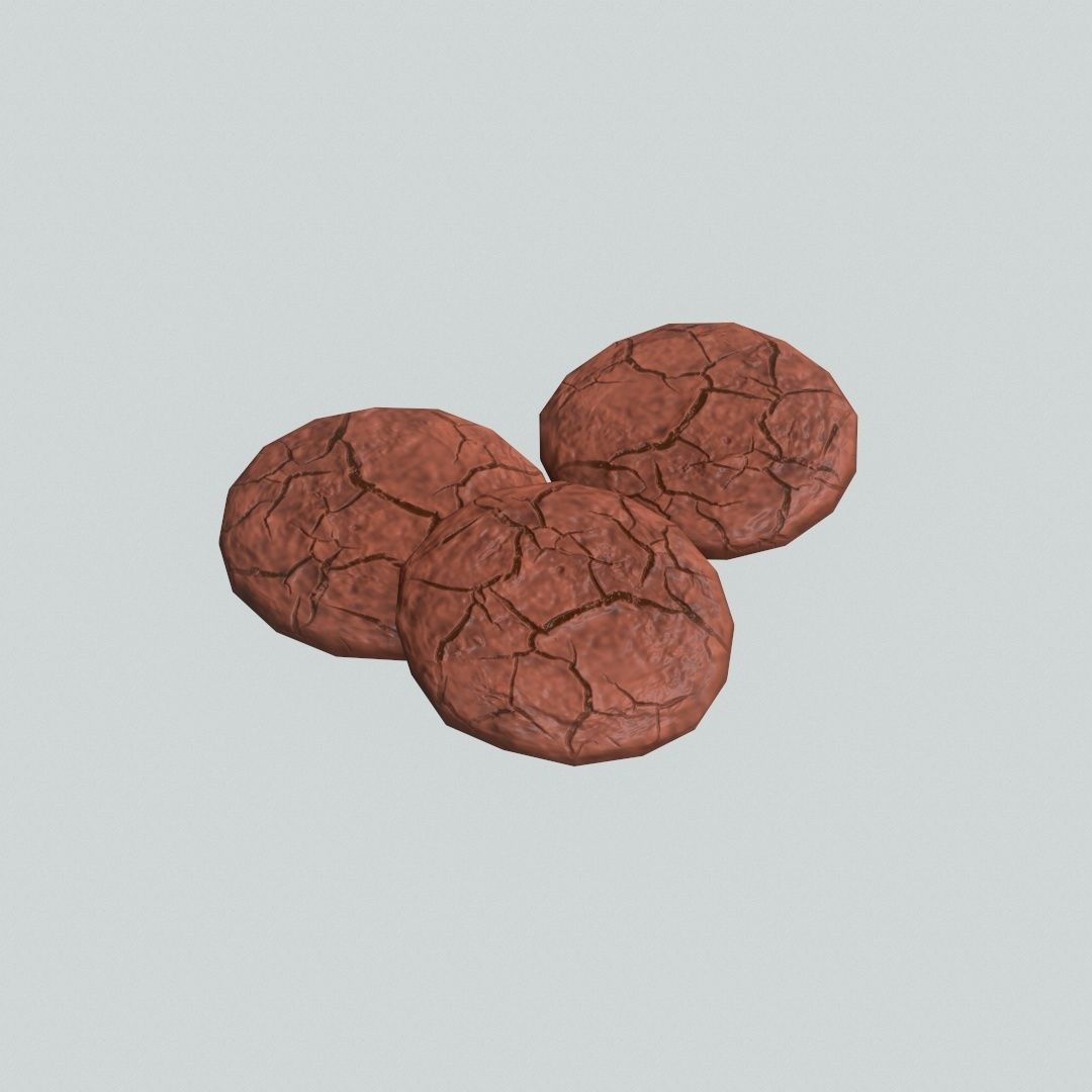 Chocolate Cookies Low-poly 3D model_7