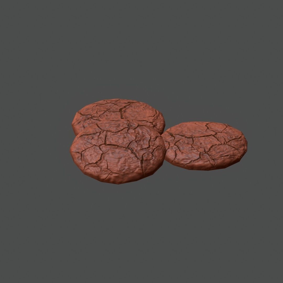 Chocolate Cookies Low-poly 3D model_16