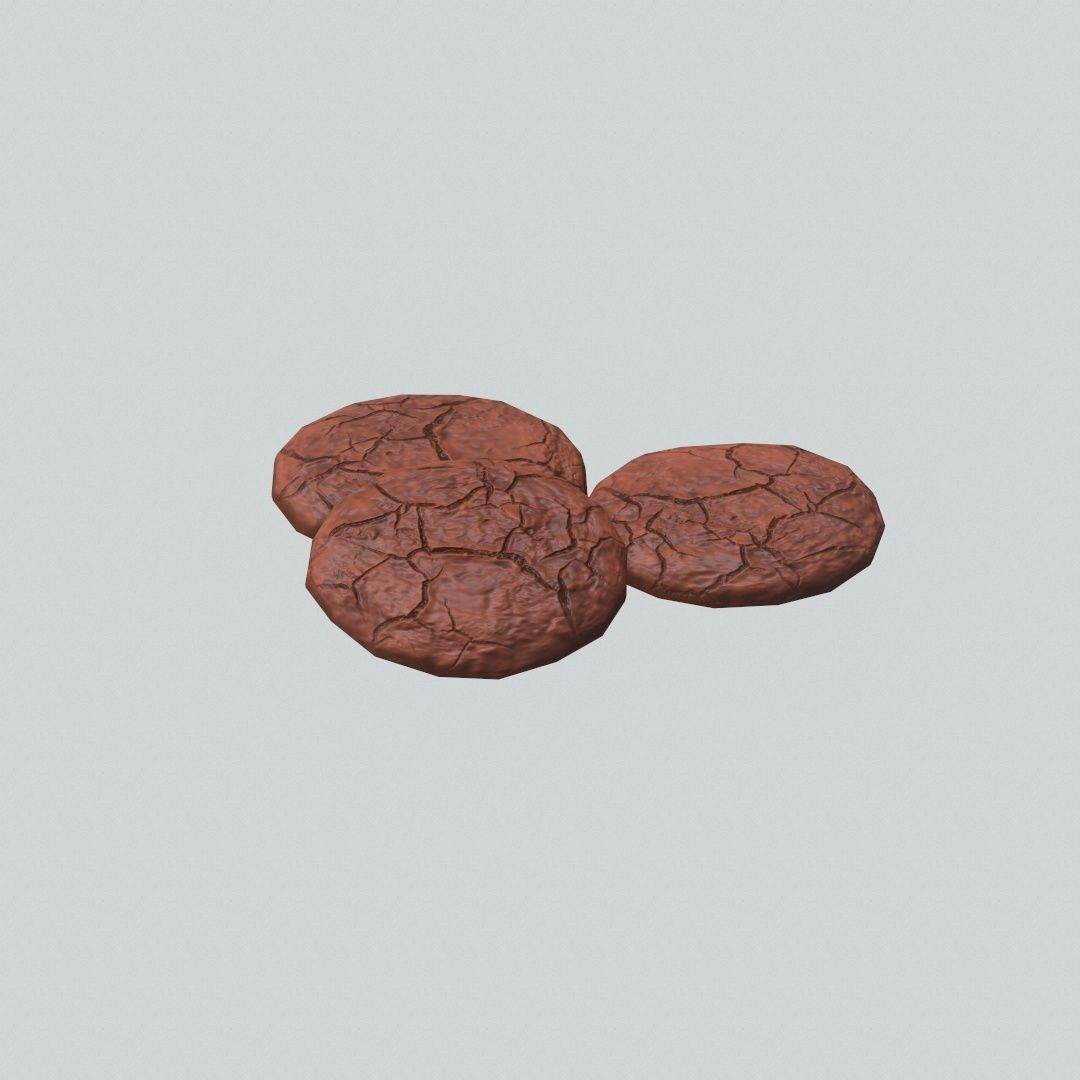 Chocolate Cookies Low-poly 3D model_5