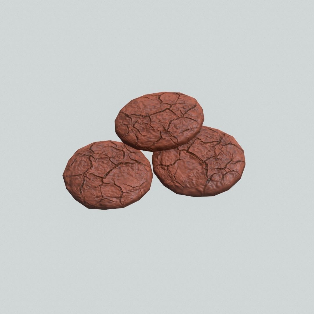 Chocolate Cookies Low-poly 3D model_2