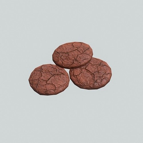 Chocolate Cookies Low-poly 3D model 3