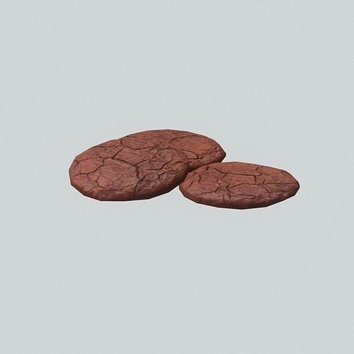 Chocolate Cookies Low-poly 3D model 4