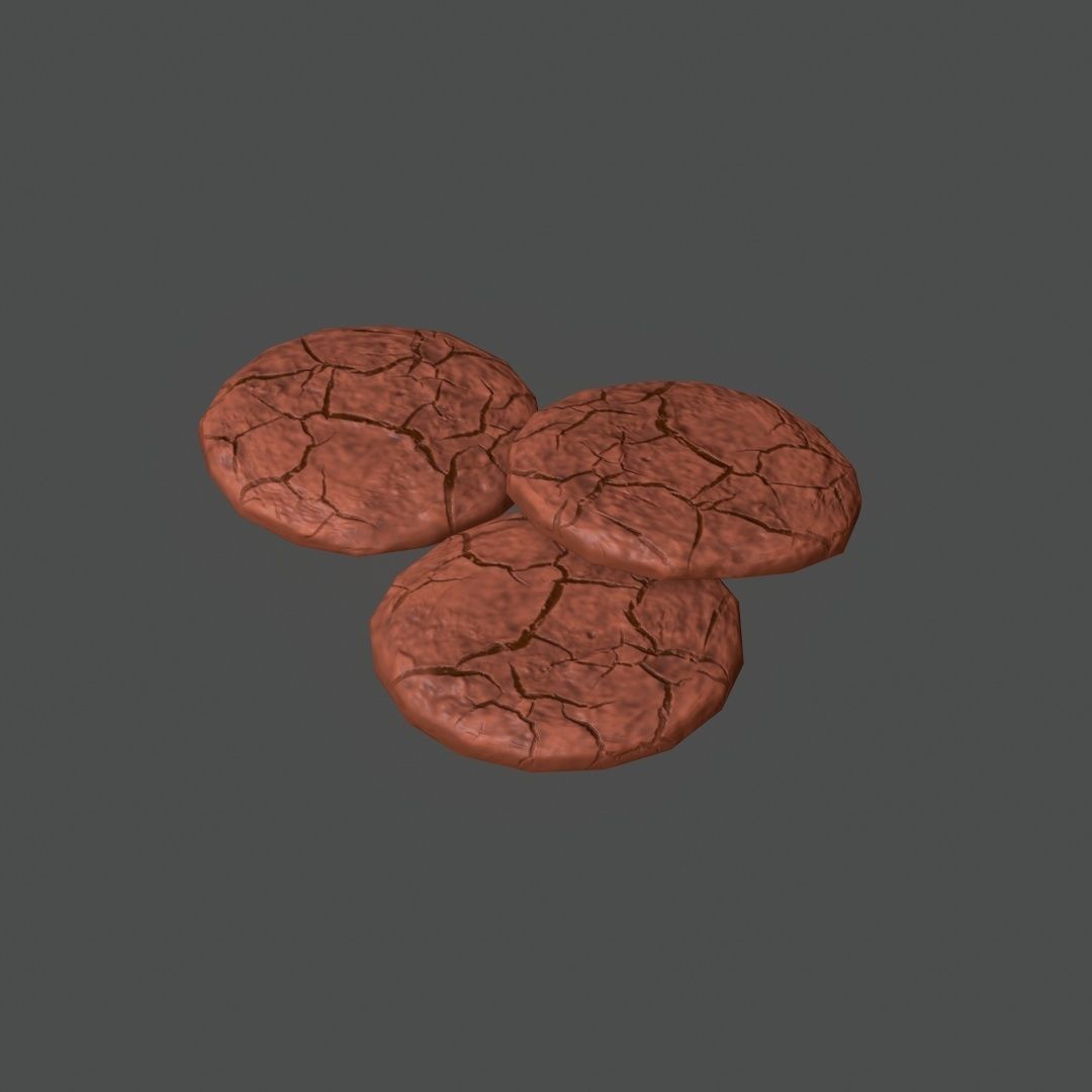 Chocolate Cookies Low-poly 3D model_14