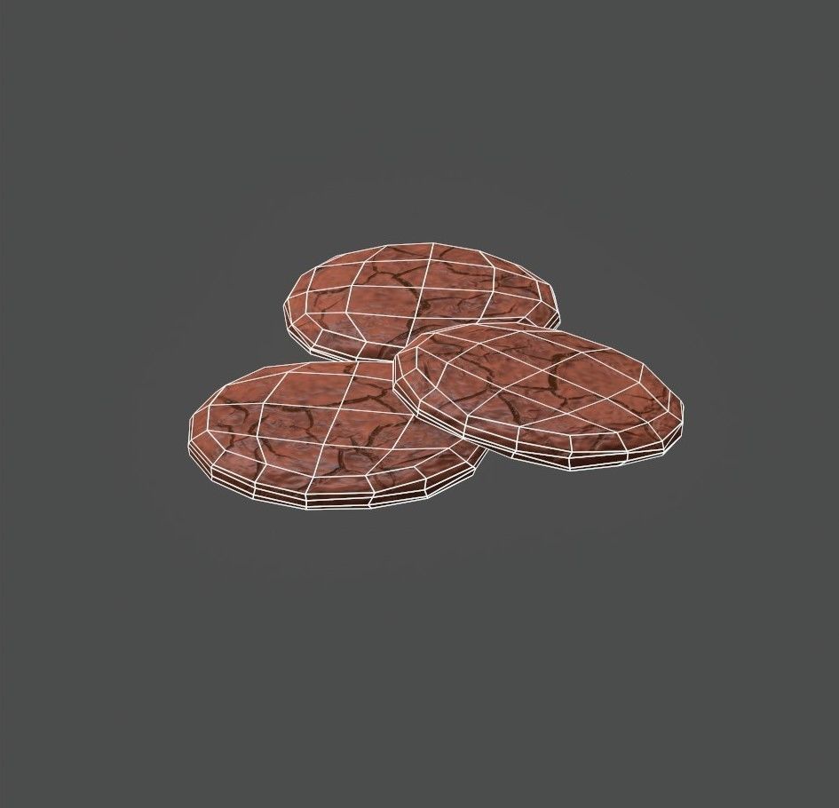 Chocolate Cookies Low-poly 3D model_1