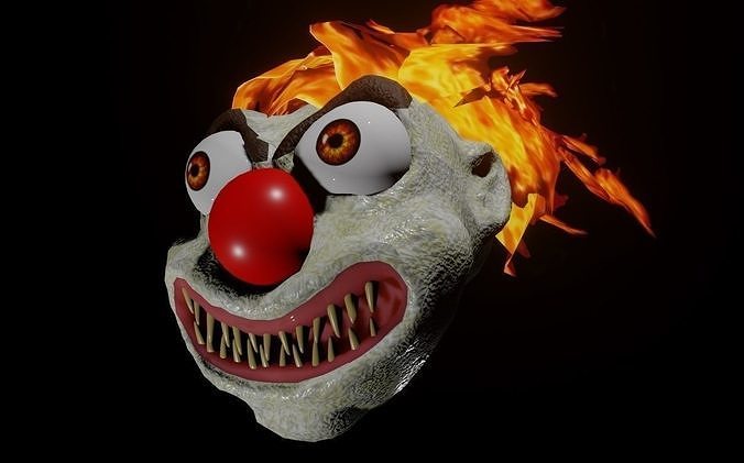 Fire Clown Head - Palhaco de Fogo Low-poly 3D model