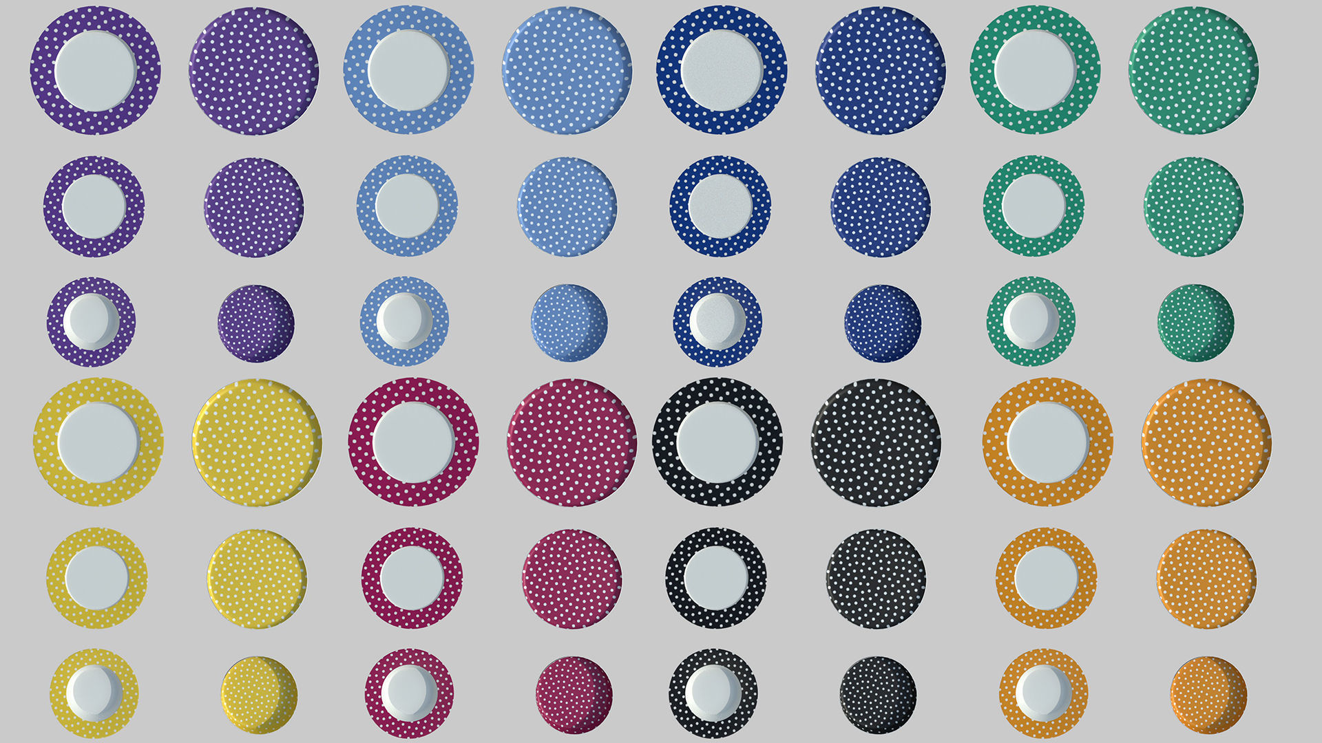 Plates point motif set Low-poly 3D model_2