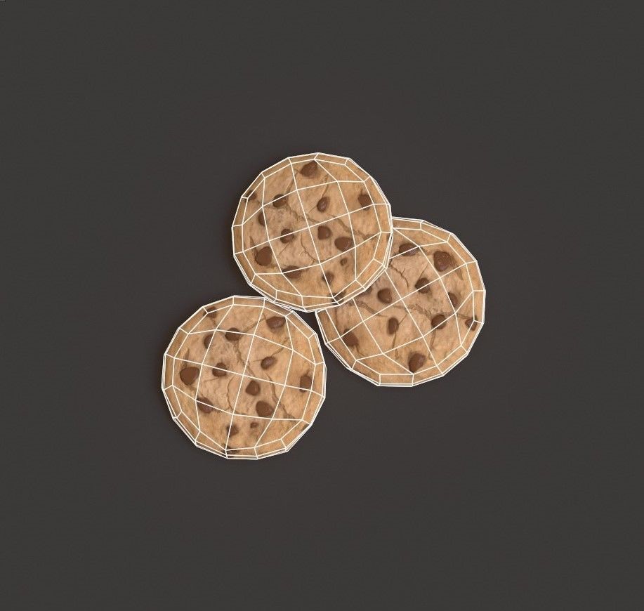 Chocolate Chip Cookies Low-poly 3D model_10