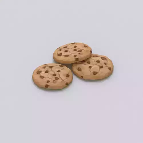 Chocolate Chip Cookies Low-poly 3D model