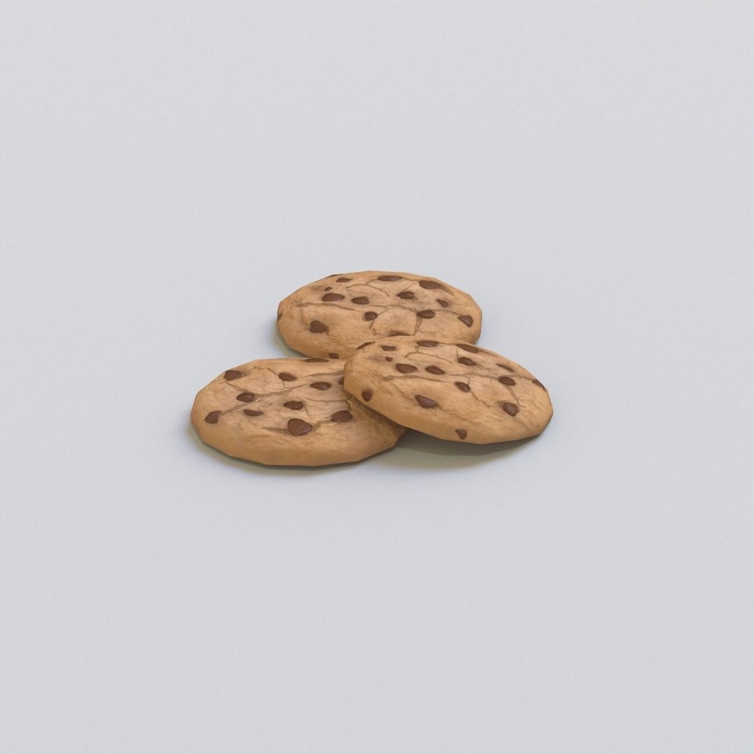 Chocolate Chip Cookies Low-poly 3D model_7