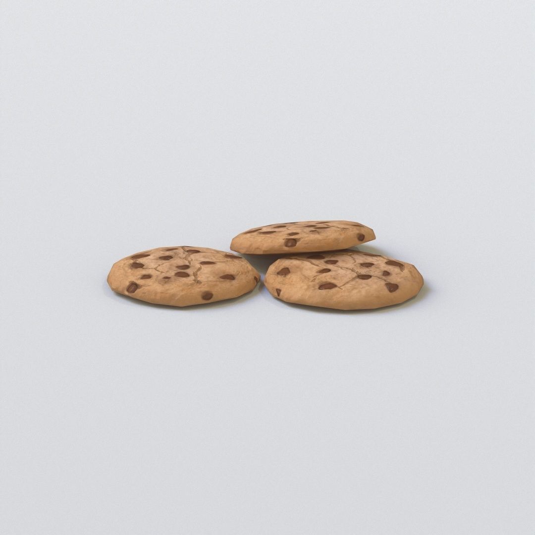 Chocolate Chip Cookies Low-poly 3D model_3