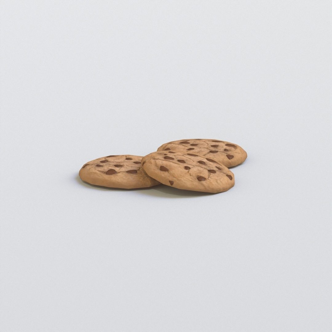 Chocolate Chip Cookies Low-poly 3D model_6