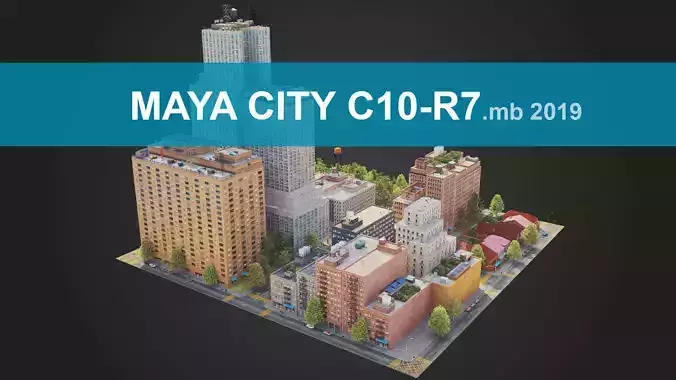Realistic City District C10-R7 MAYA