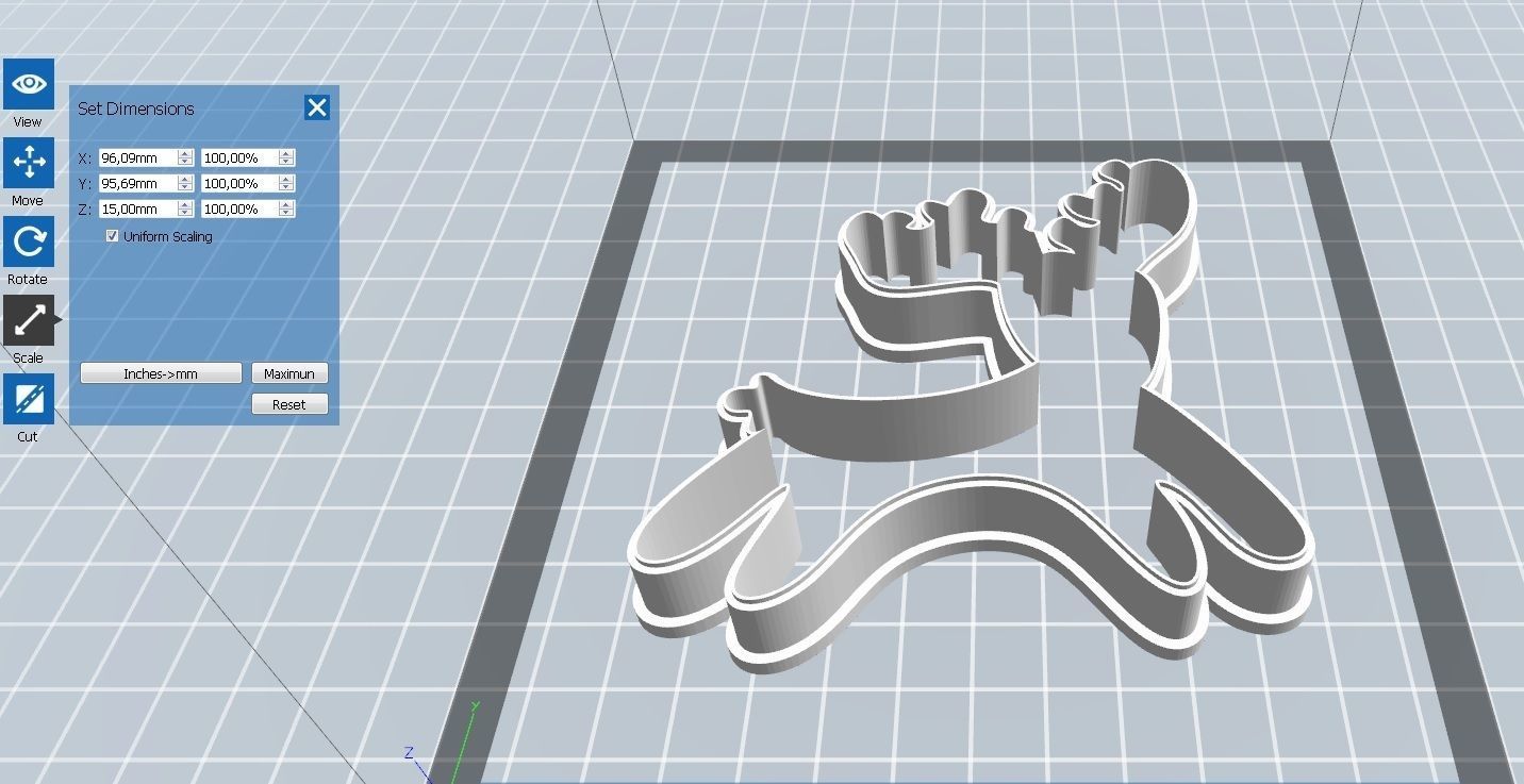 0189 Deer New year cookie cutter 3D print model_1