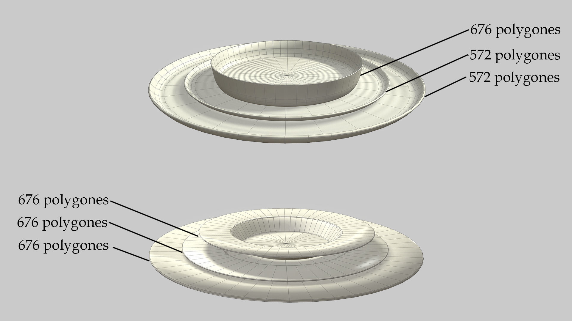 Plate motifs set Low-poly 3D model_4