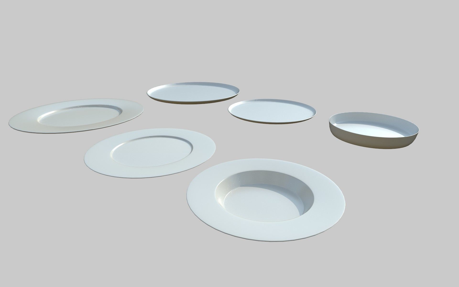 Plate motifs set Low-poly 3D model_6
