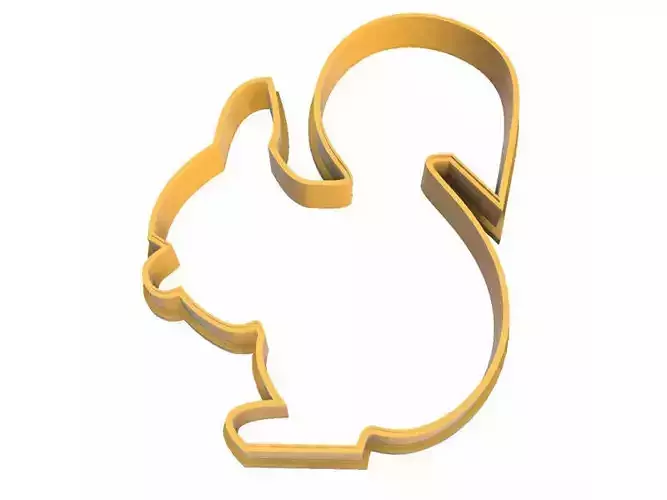 0190 Squirrel New year cookie cutter 3D print model