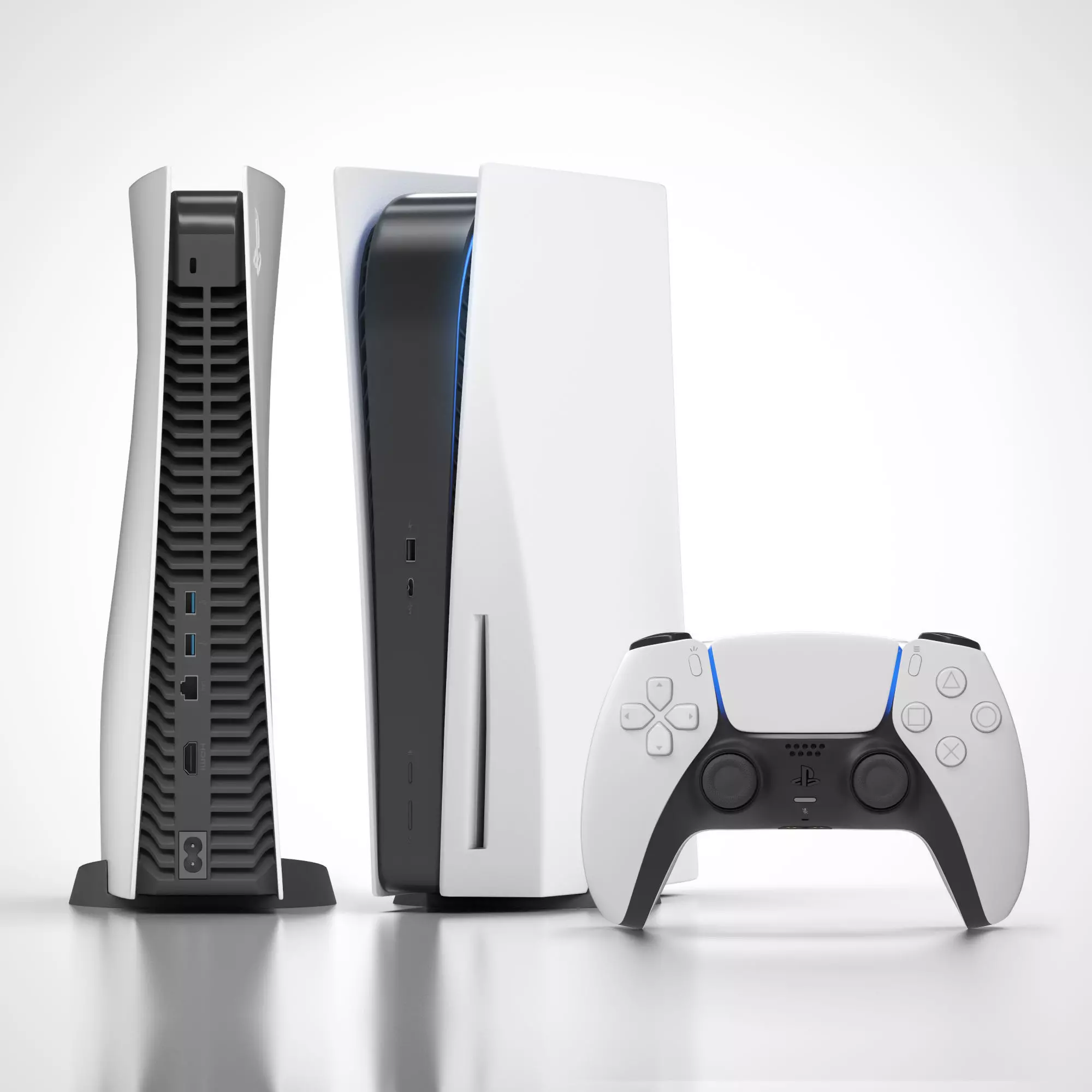 PS5 Console and Controller 3D model_0