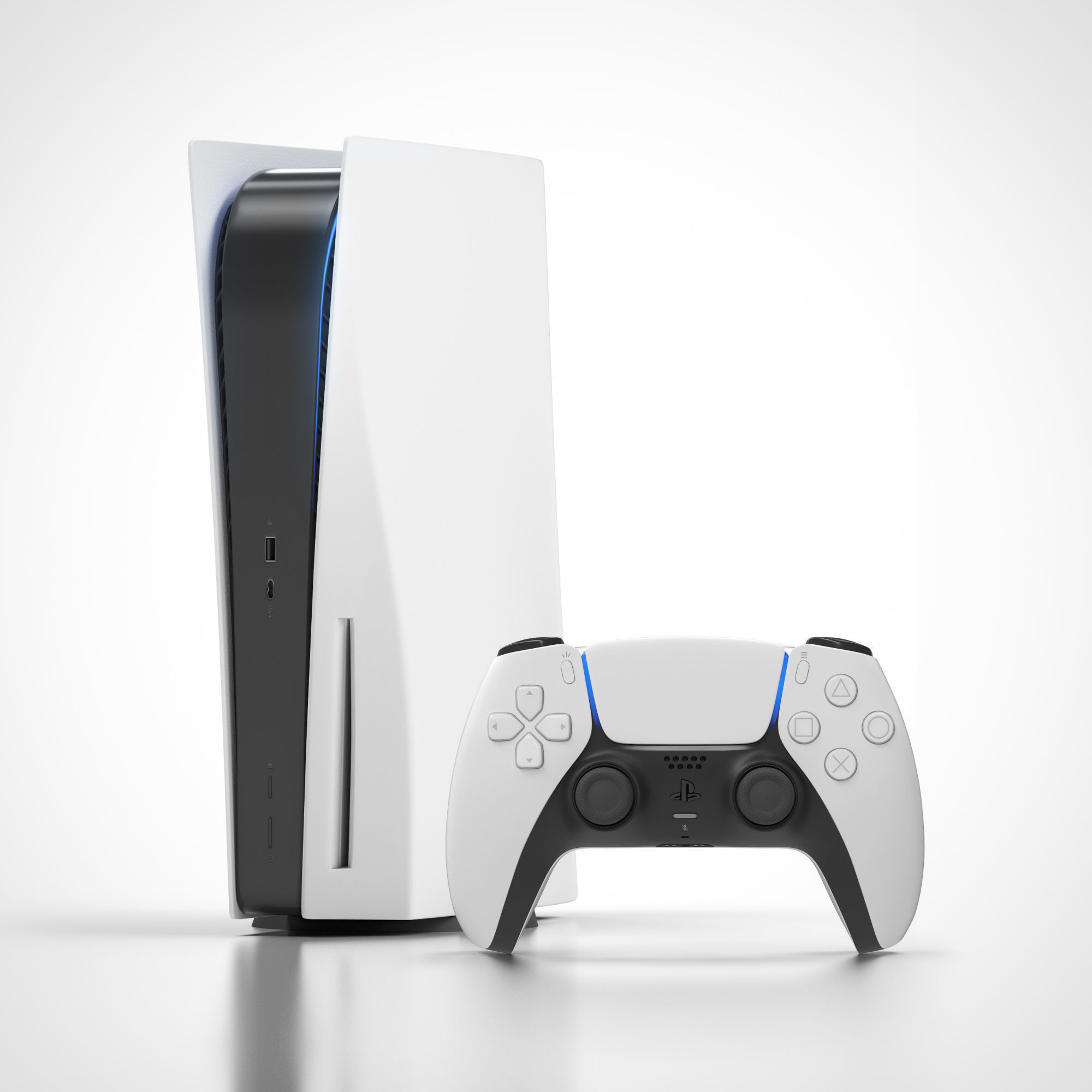 PS5 Console and Controller 3D model_1