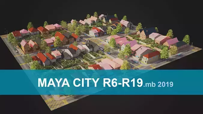 Realistic City District R6-R19 MAYA