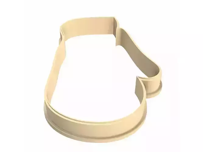 0194 Mitten New year cookie cutter 3D print model