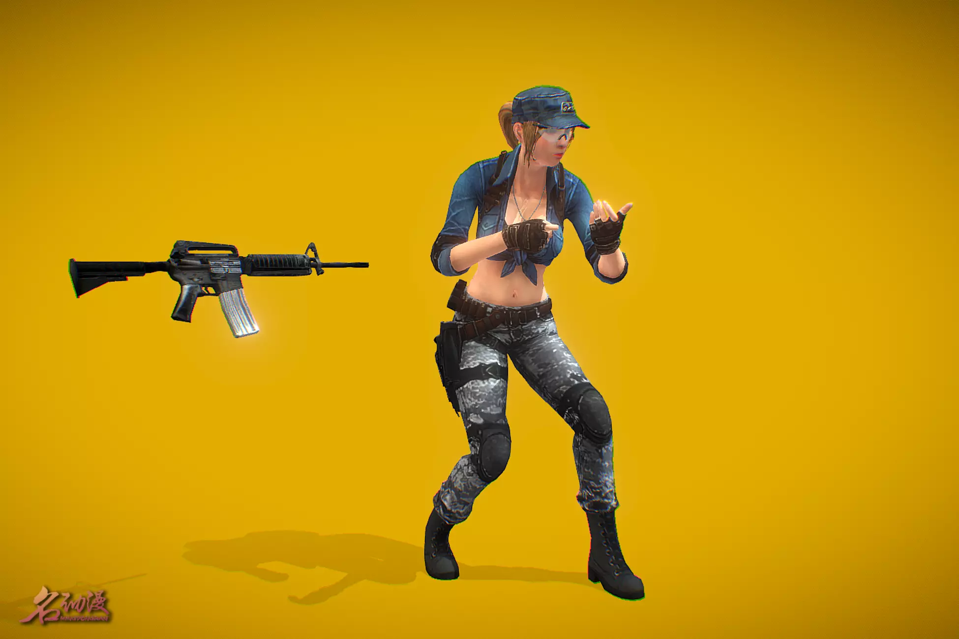 Battle Royale Mercenary Low-poly 3D model