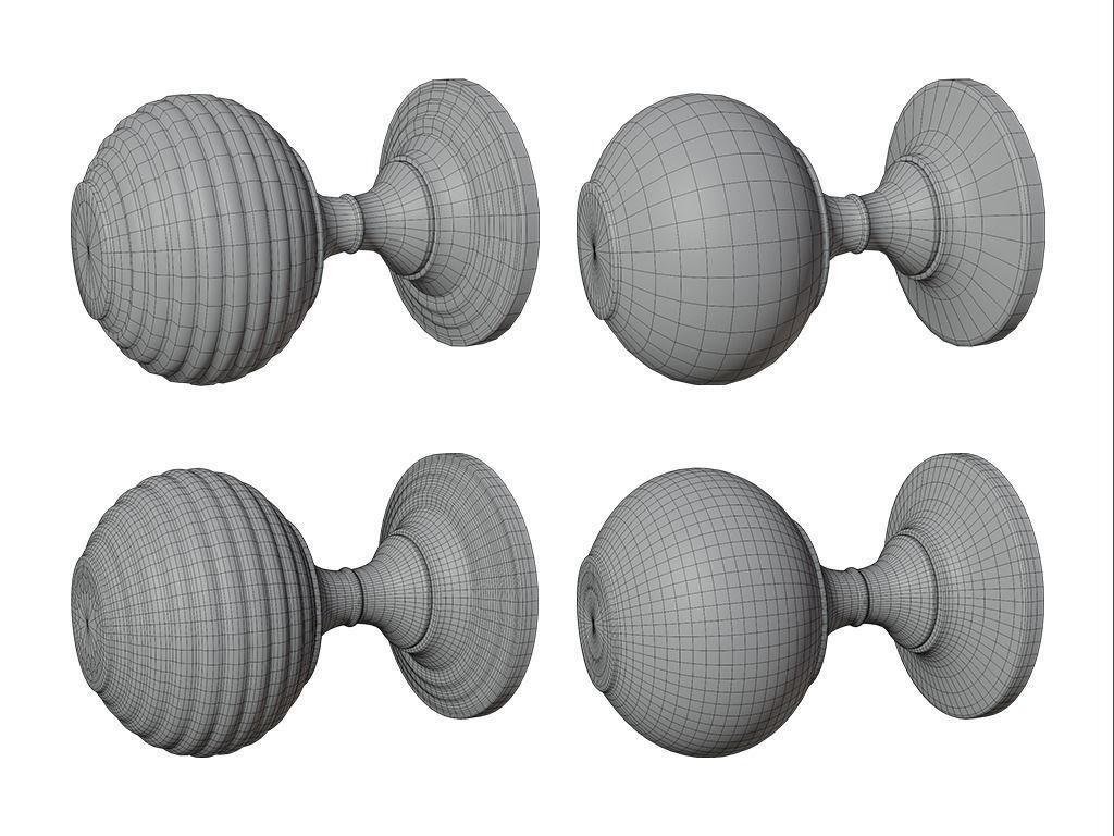 Door Handle 2 Pack Free low-poly 3D model_2