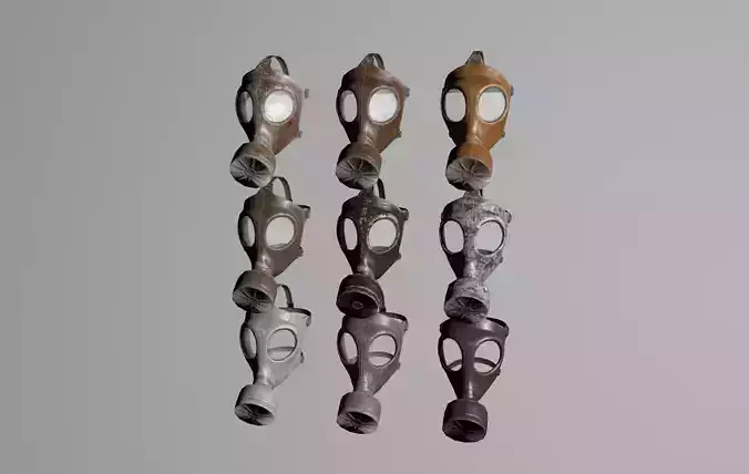 Chemical mask Low-poly 3D model