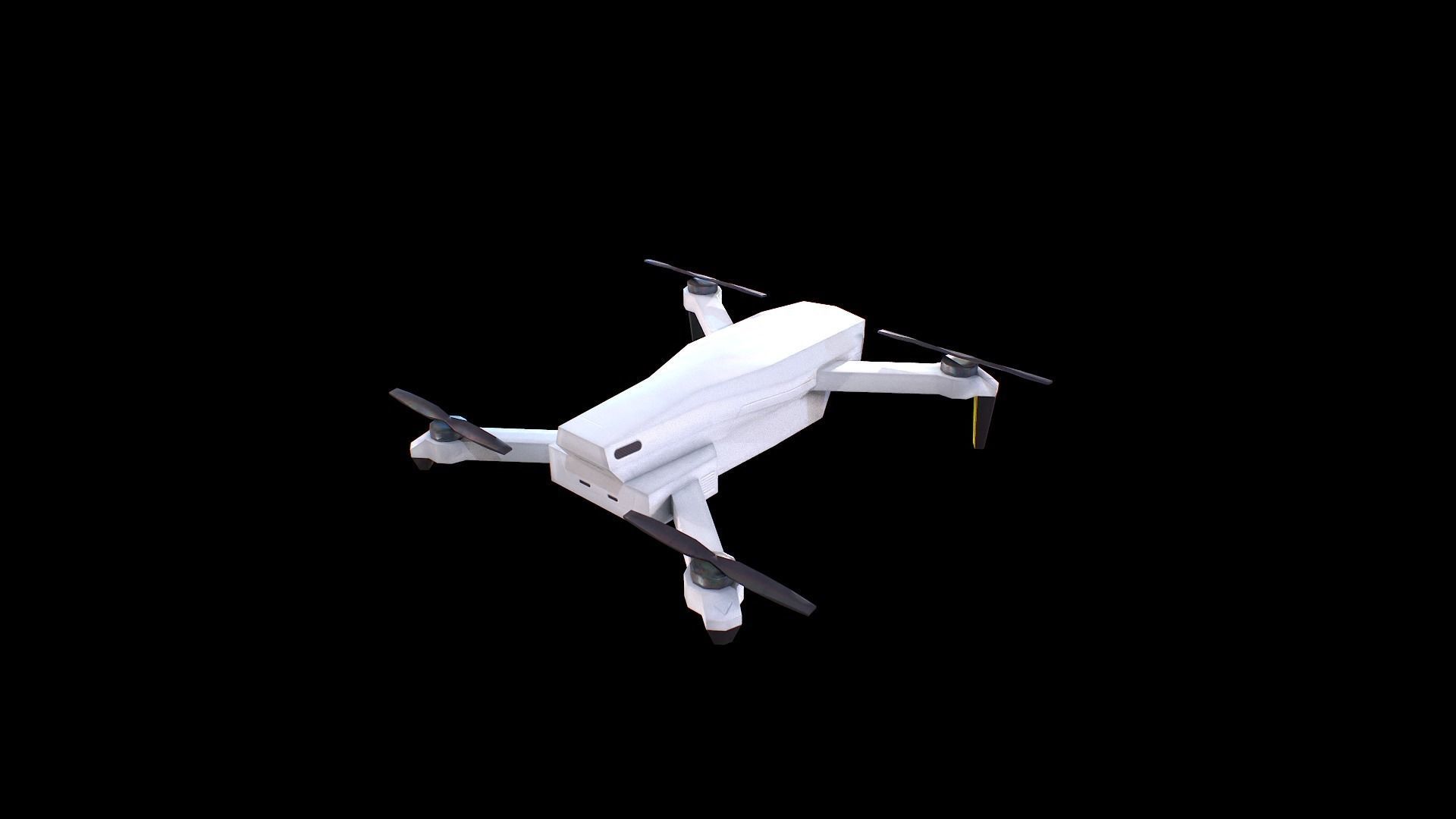 Drone Quadcopter Low-poly 3D model_3