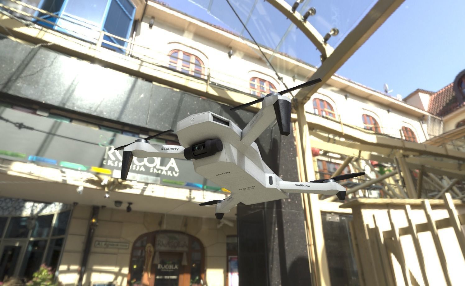 Drone Quadcopter Low-poly 3D model_8