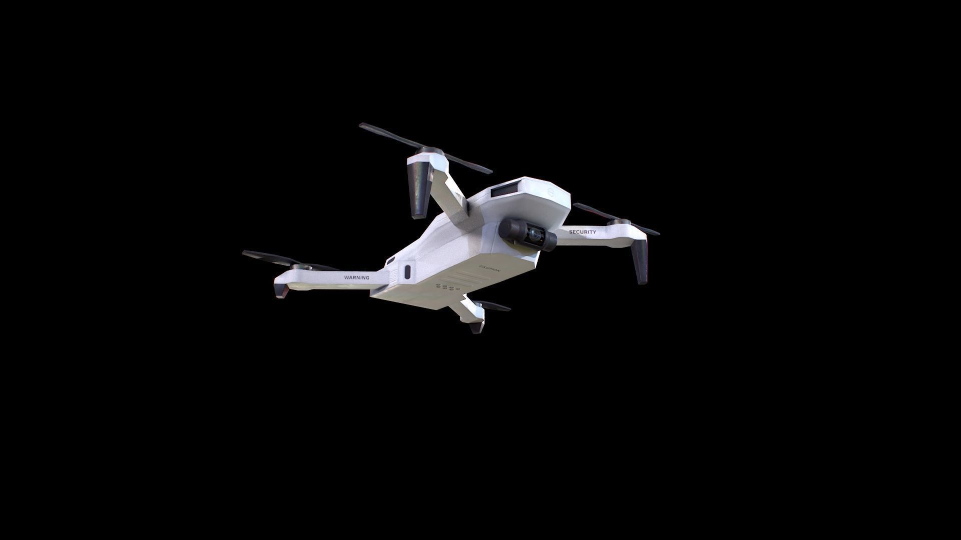 Drone Quadcopter Low-poly 3D model_1