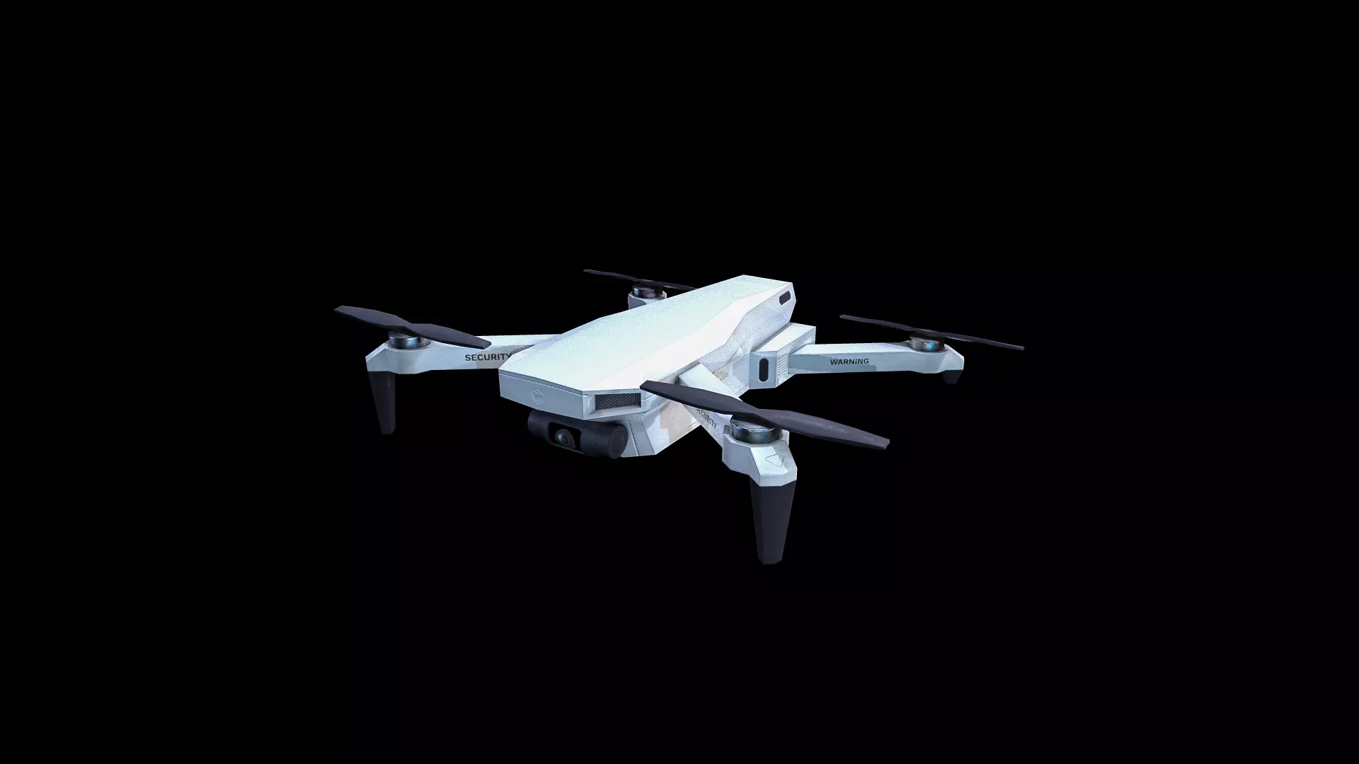 Drone Quadcopter Low-poly 3D model_0