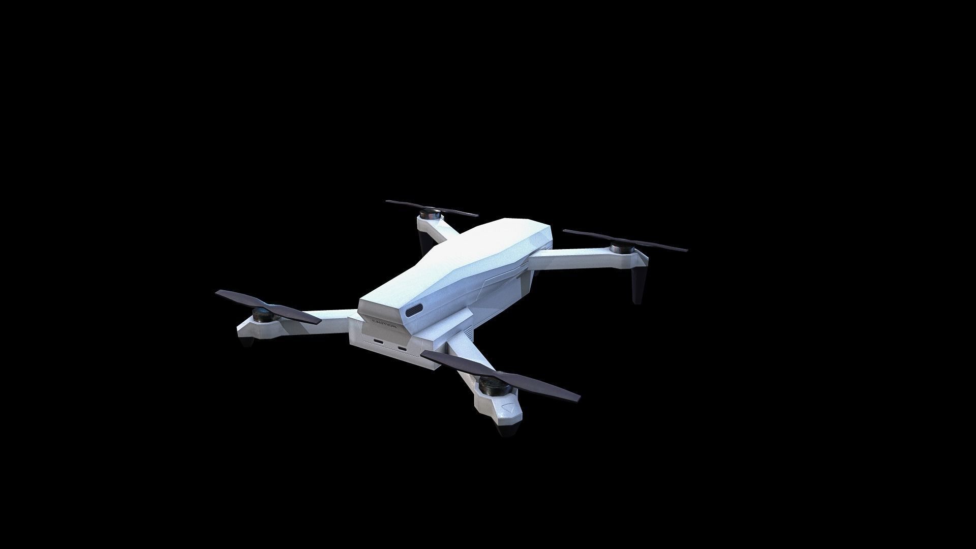 Drone Quadcopter Low-poly 3D model_2
