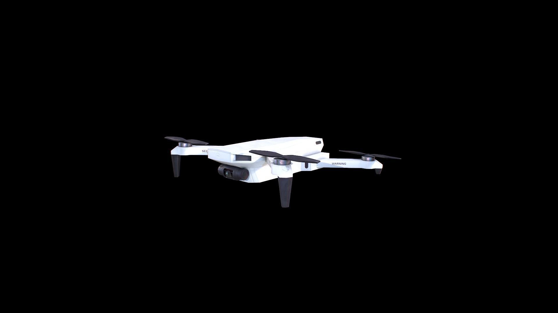 Drone Quadcopter Low-poly 3D model_6