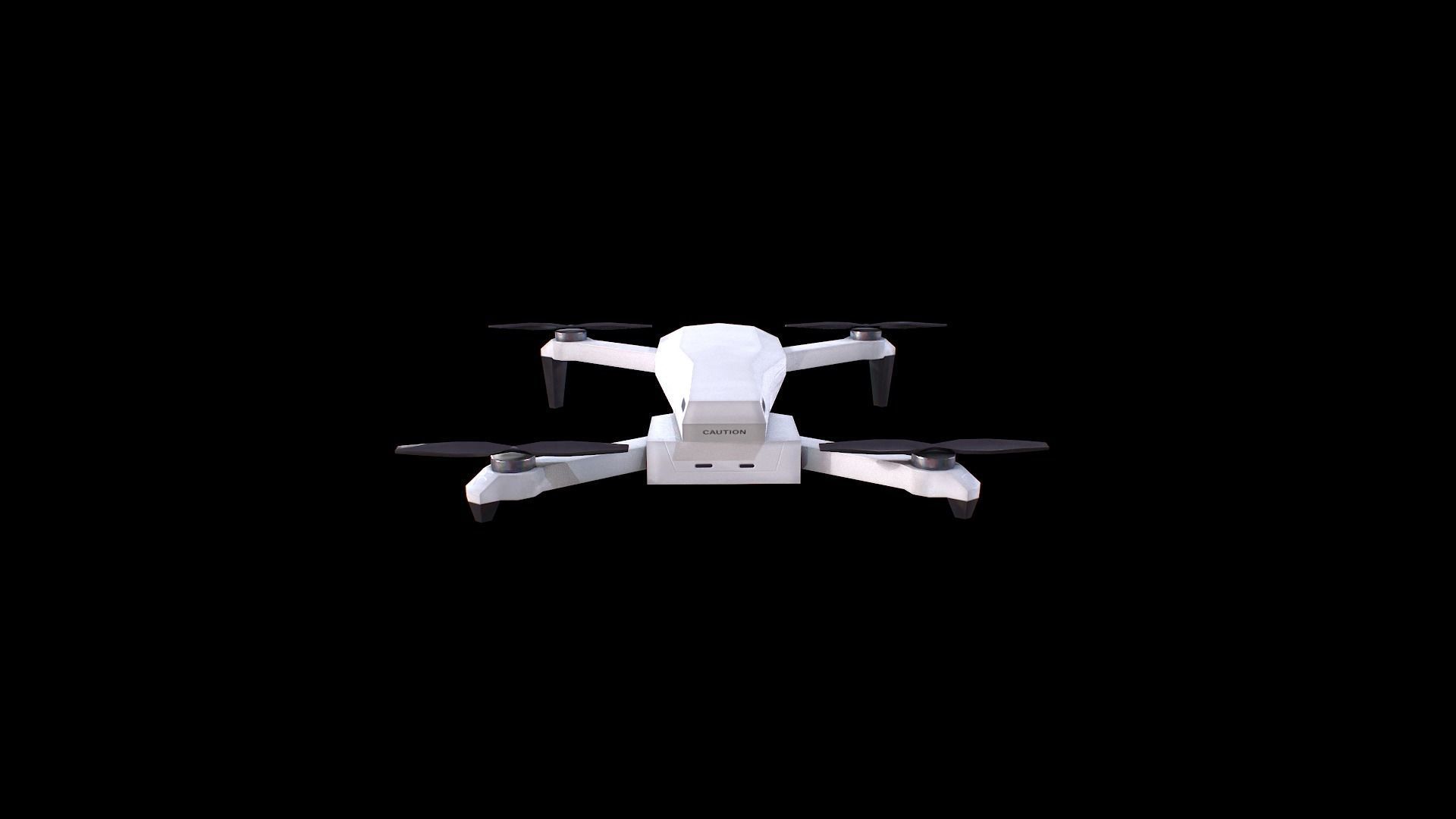 Drone Quadcopter Low-poly 3D model_5