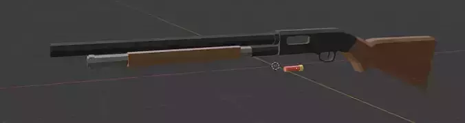 Low-Poly Shotgun gun