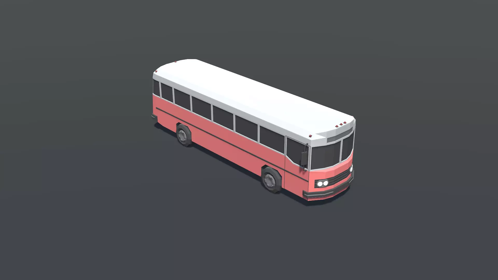 Old Bus lowpoly Low-poly 3D model