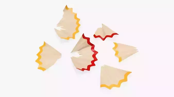 Pencil sharpening shaving 3D model